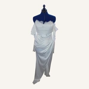 Fashion Nova White Draped Wedding Dress